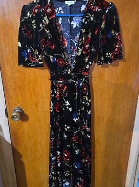 maxi denim dresses for older ladies Easel OVERSIZED Tiered Maxi Dress in Dark Denim M